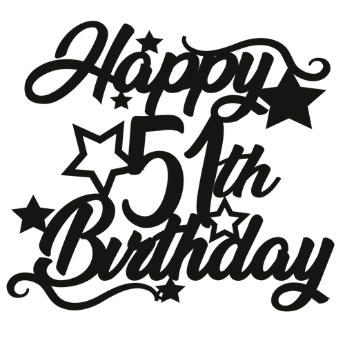 51st Birthday - Numbered - Cake Topper - The Create Studio