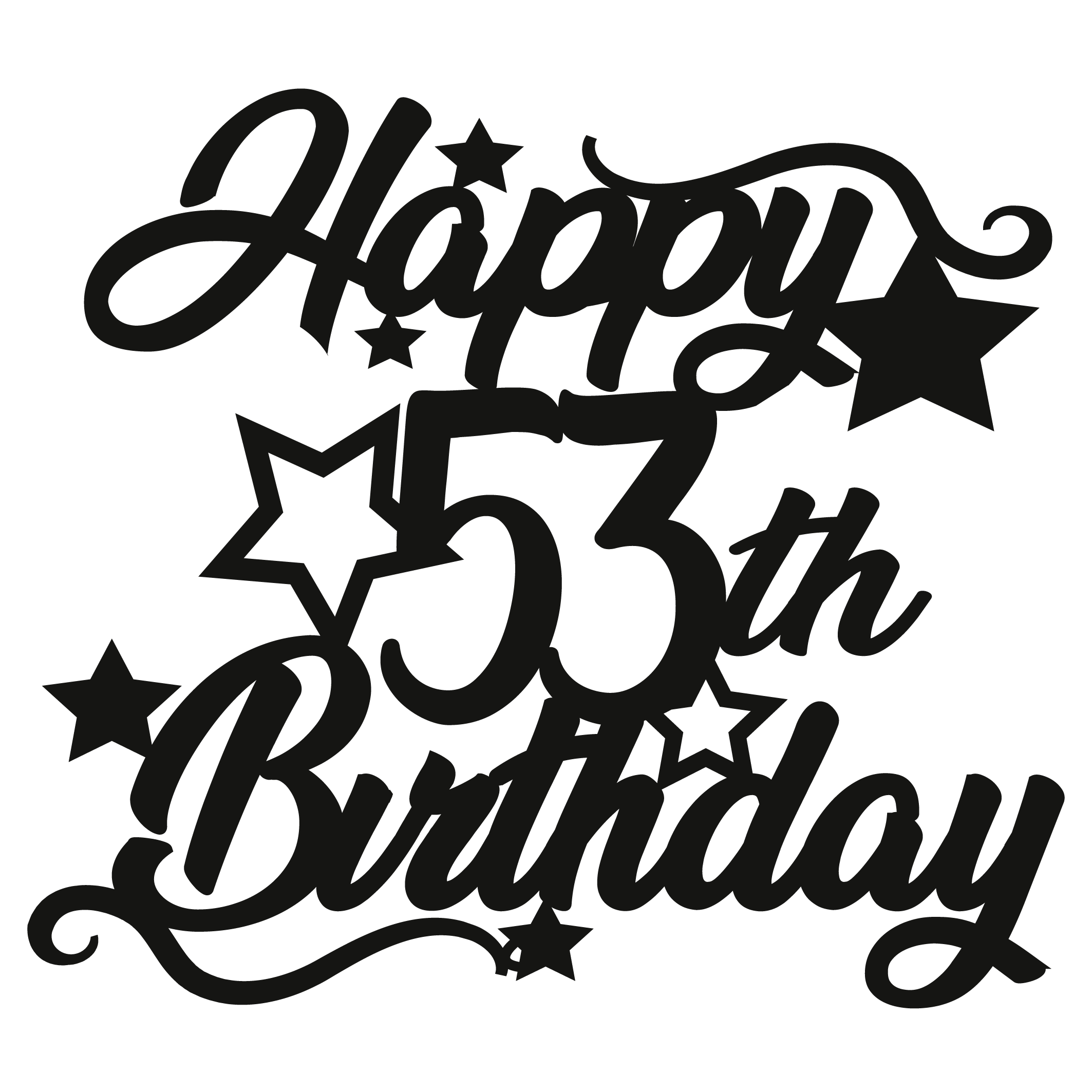 53rd Birthday - Numbered - Cake Topper - The Create Studio