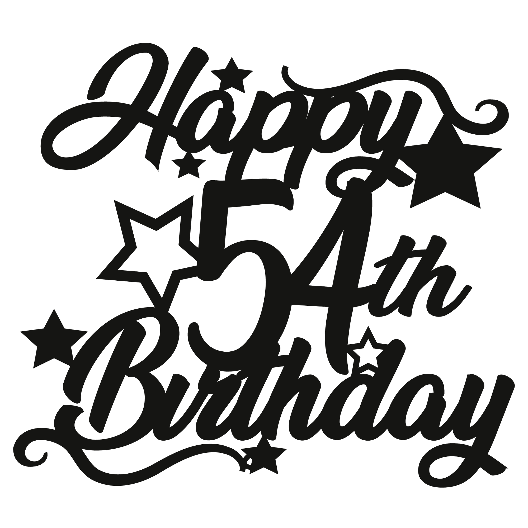 54th Birthday - Numbered - Cake Topper - The Create Studio