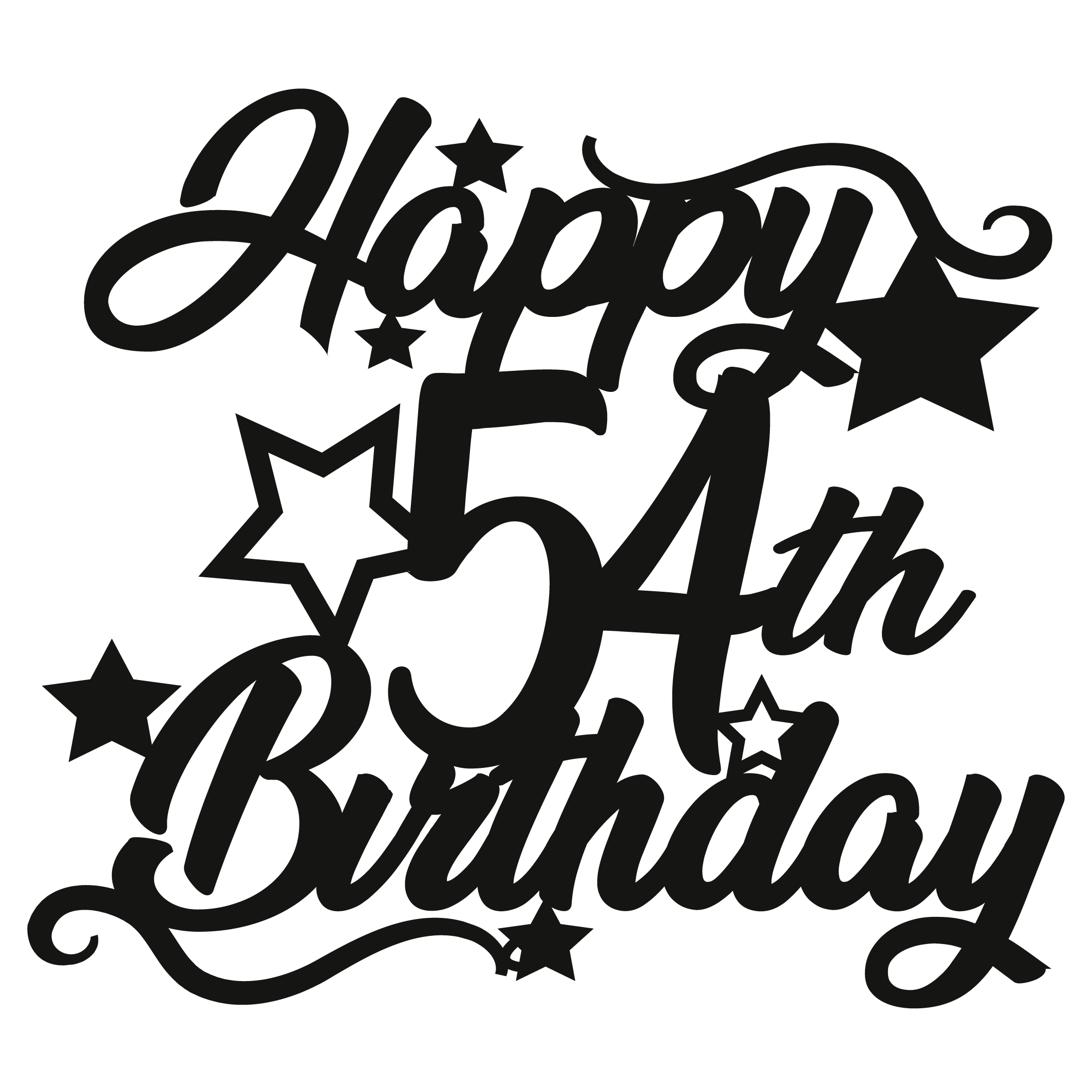 54th Birthday - Numbered - Cake Topper - The Create Studio