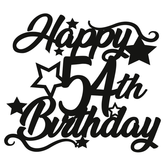 54th Birthday - Numbered - Cake Topper - The Create Studio