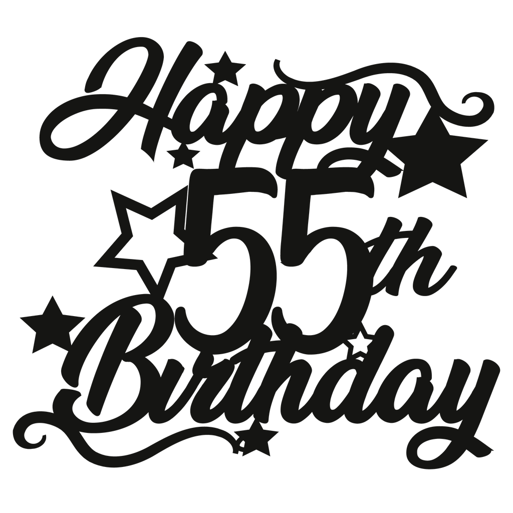 55th Birthday - Numbered - Cake Topper - The Create Studio