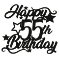 55th Birthday - Numbered - Cake Topper - The Create Studio