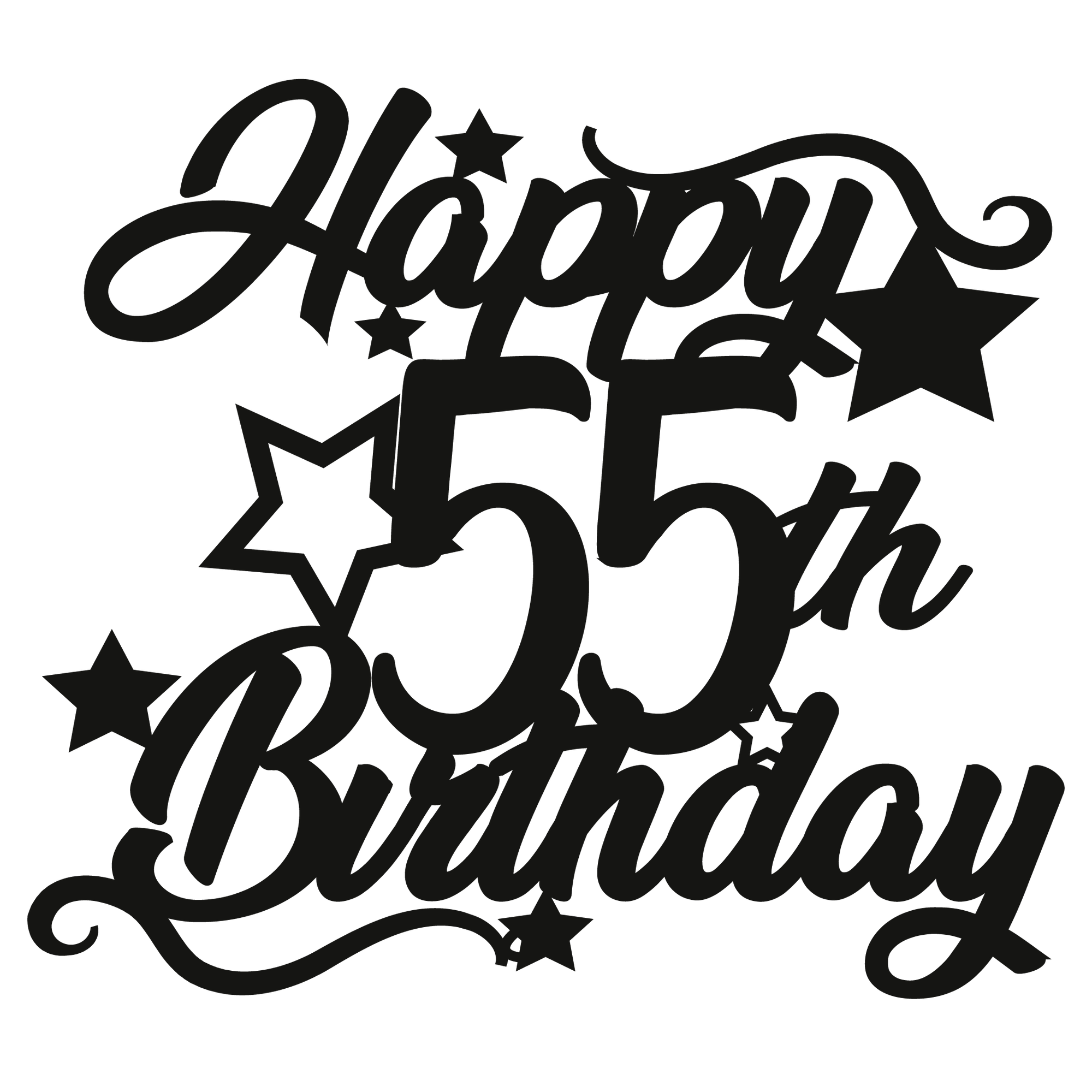 55th Birthday - Numbered - Cake Topper - The Create Studio