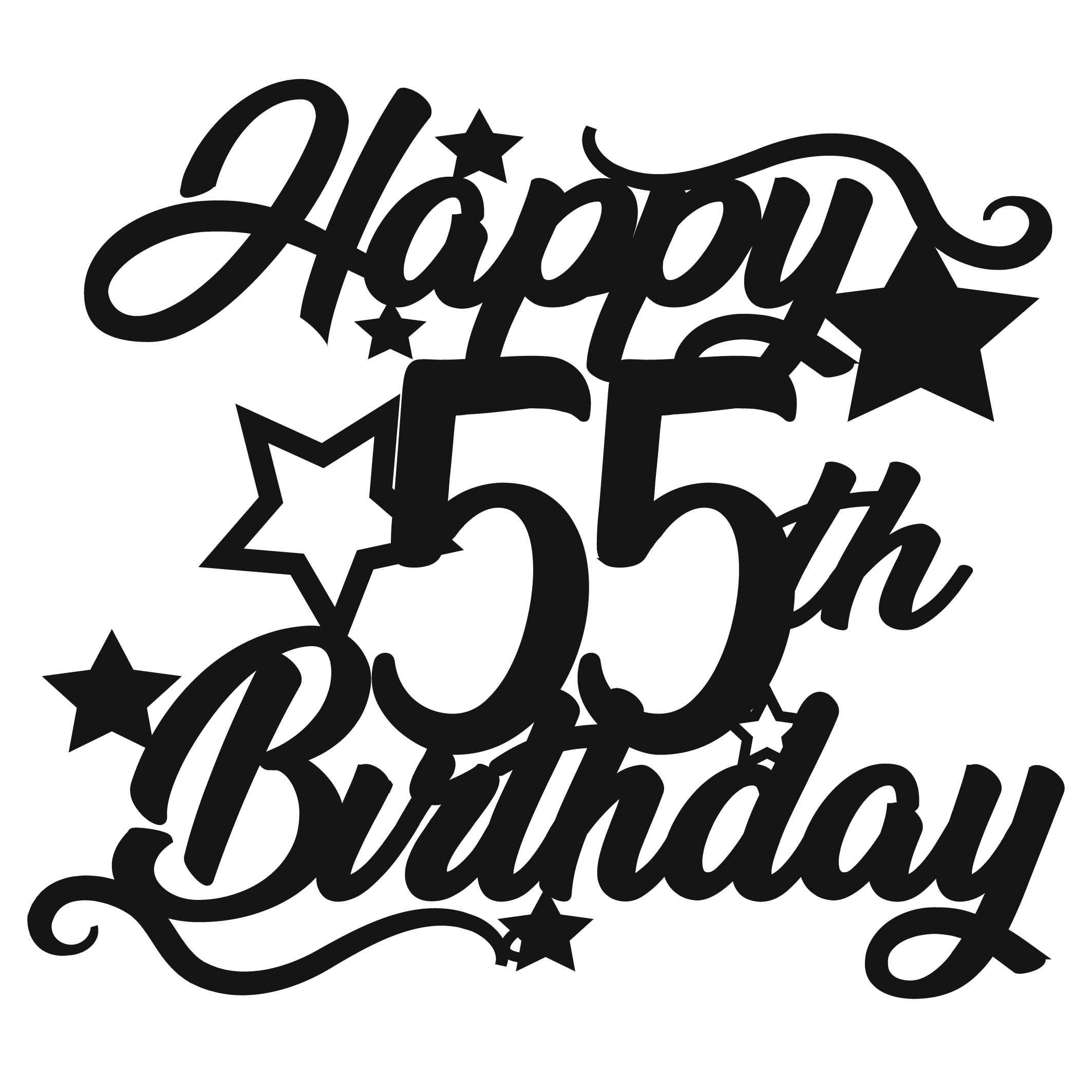 55th Birthday - Numbered - Cake Topper - The Create Studio