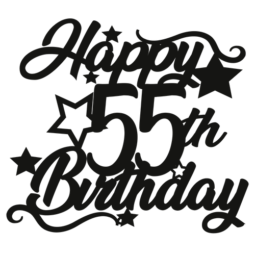 55th Birthday - Numbered - Cake Topper - The Create Studio