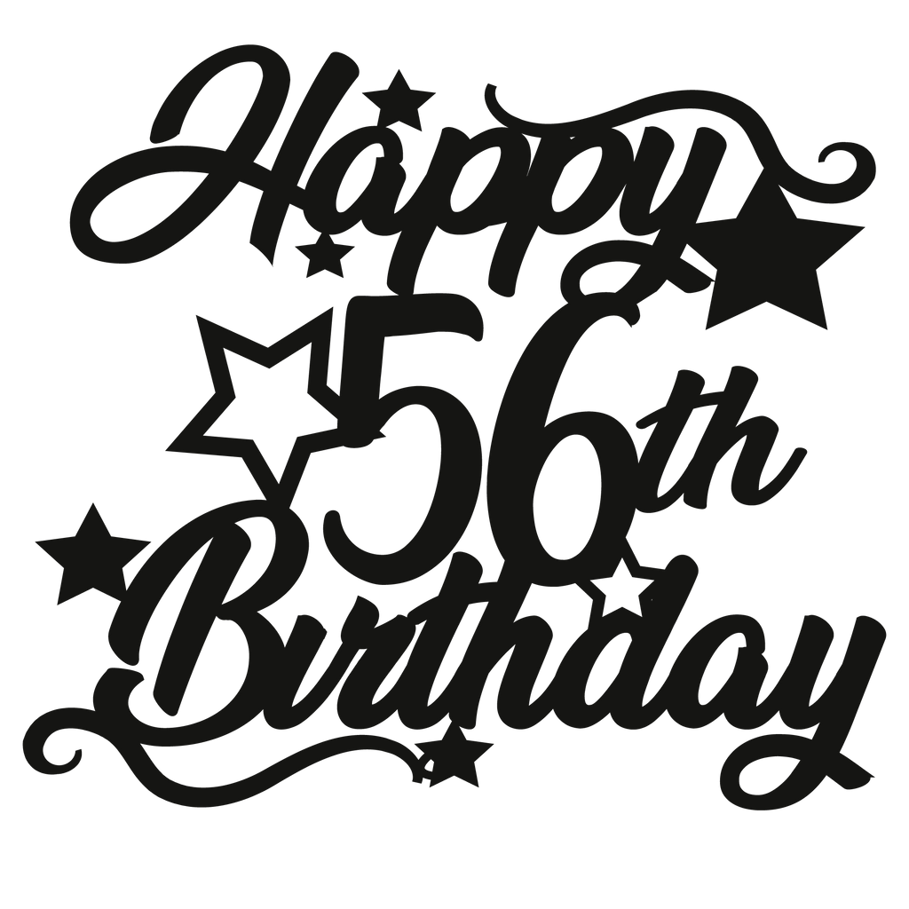 56th Birthday - Numbered - Cake Topper - The Create Studio
