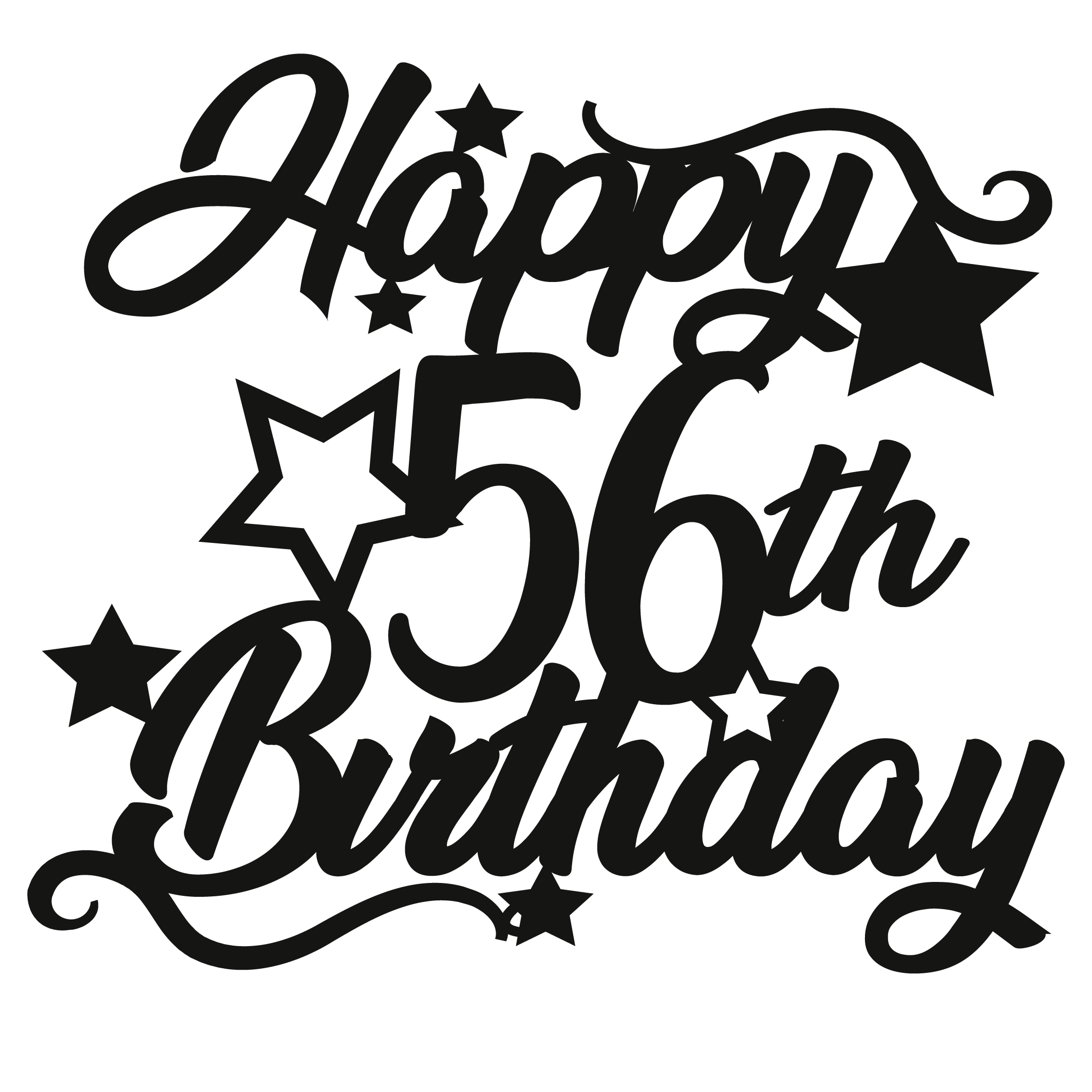 56th Birthday - Numbered - Cake Topper - The Create Studio