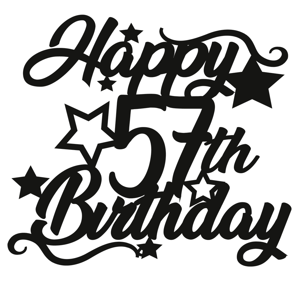 57th Birthday - Numbered - Cake Topper - The Create Studio