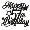 57th Birthday - Numbered - Cake Topper - The Create Studio