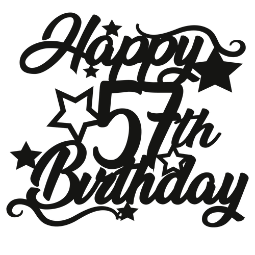57th Birthday - Numbered - Cake Topper - The Create Studio