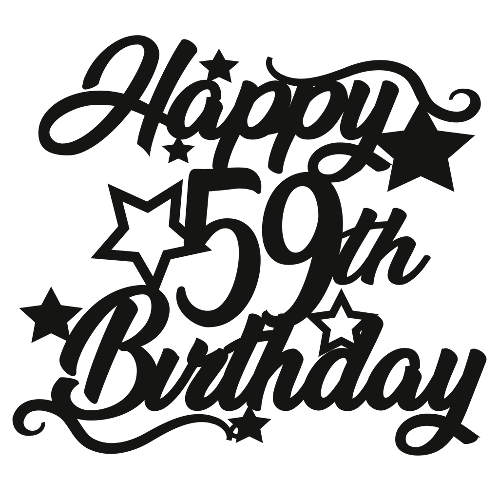 59th Birthday - Numbered - Cake Topper - The Create Studio