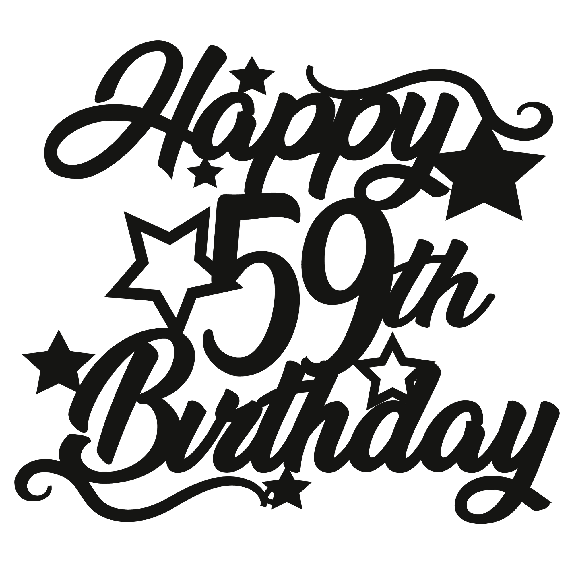 59th Birthday - Numbered - Cake Topper - The Create Studio