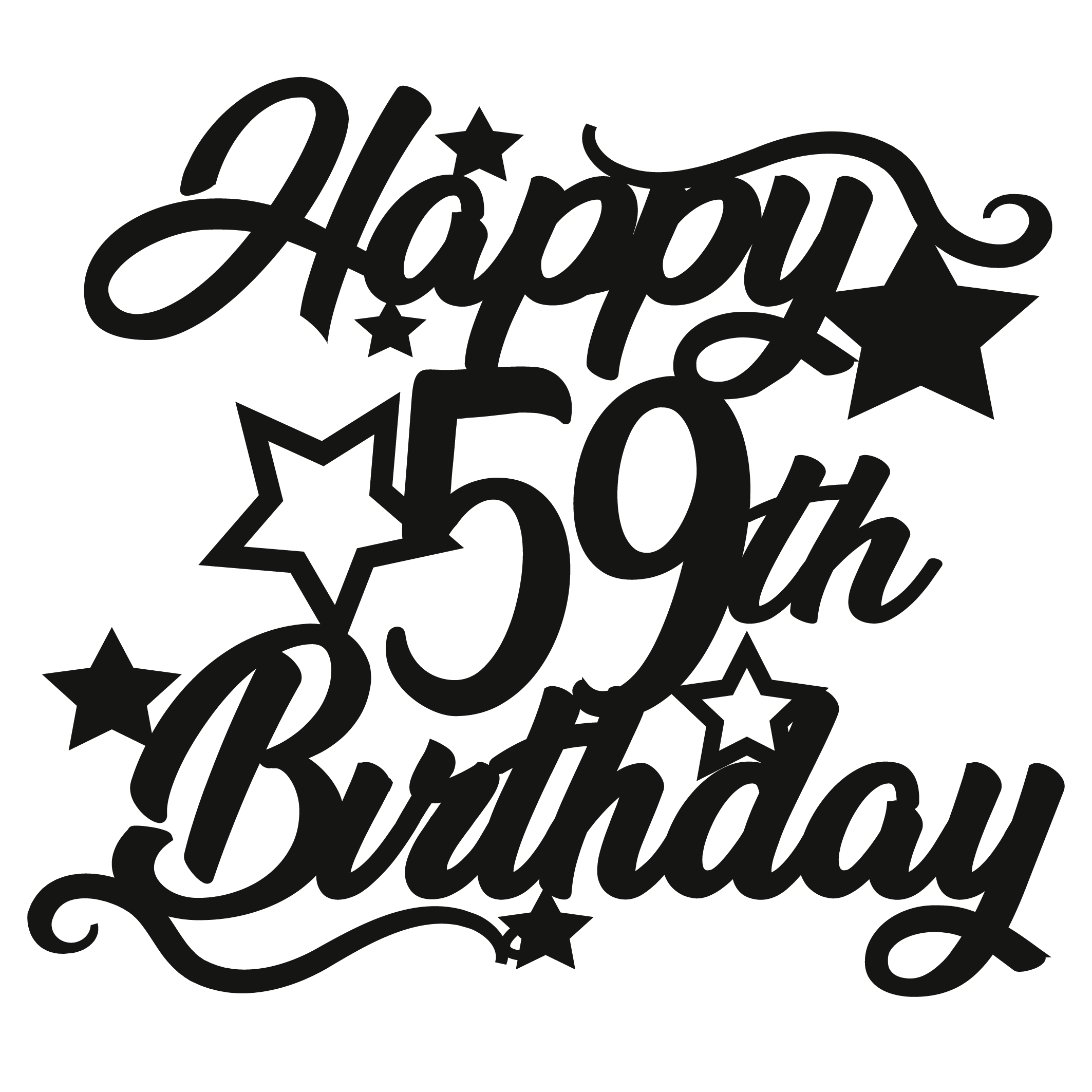 59th Birthday - Numbered - Cake Topper - The Create Studio