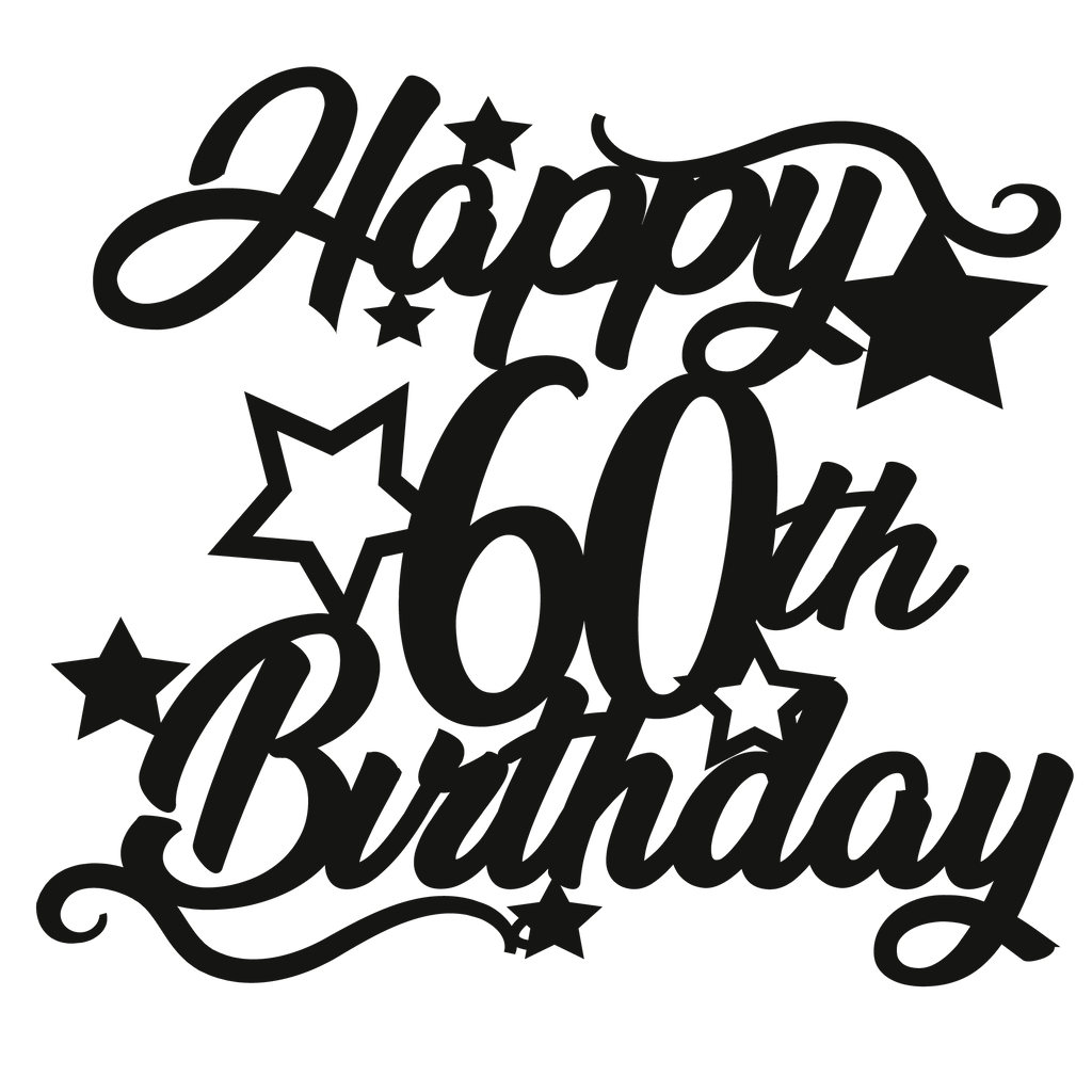 60th Birthday - Numbered - Cake Topper - The Create Studio