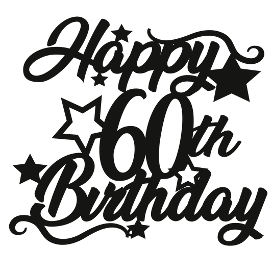 60th Birthday - Numbered - Cake Topper - The Create Studio