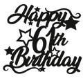 61st Birthday - Numbered - Cake Topper - The Create Studio