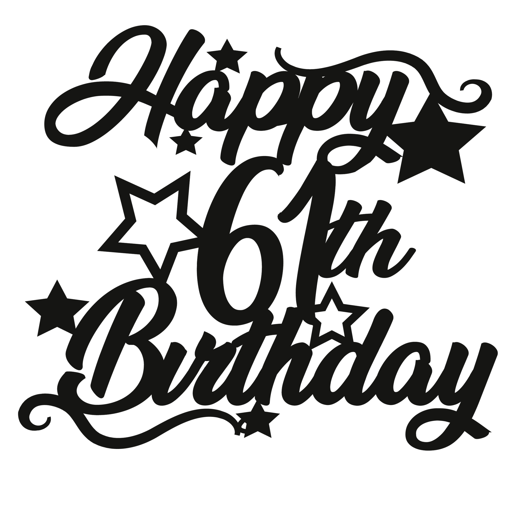 61st Birthday - Numbered - Cake Topper - The Create Studio