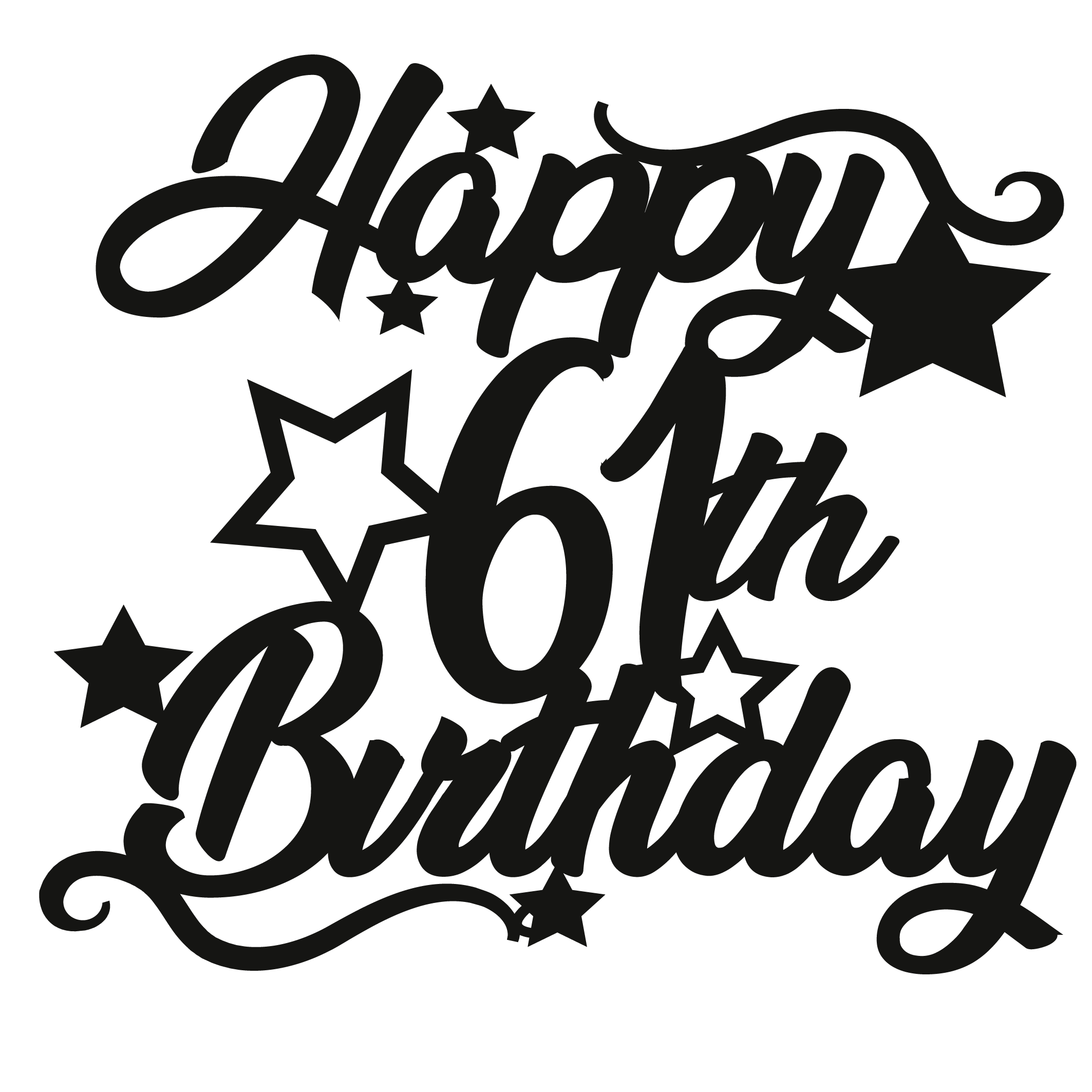 61st Birthday - Numbered - Cake Topper - The Create Studio