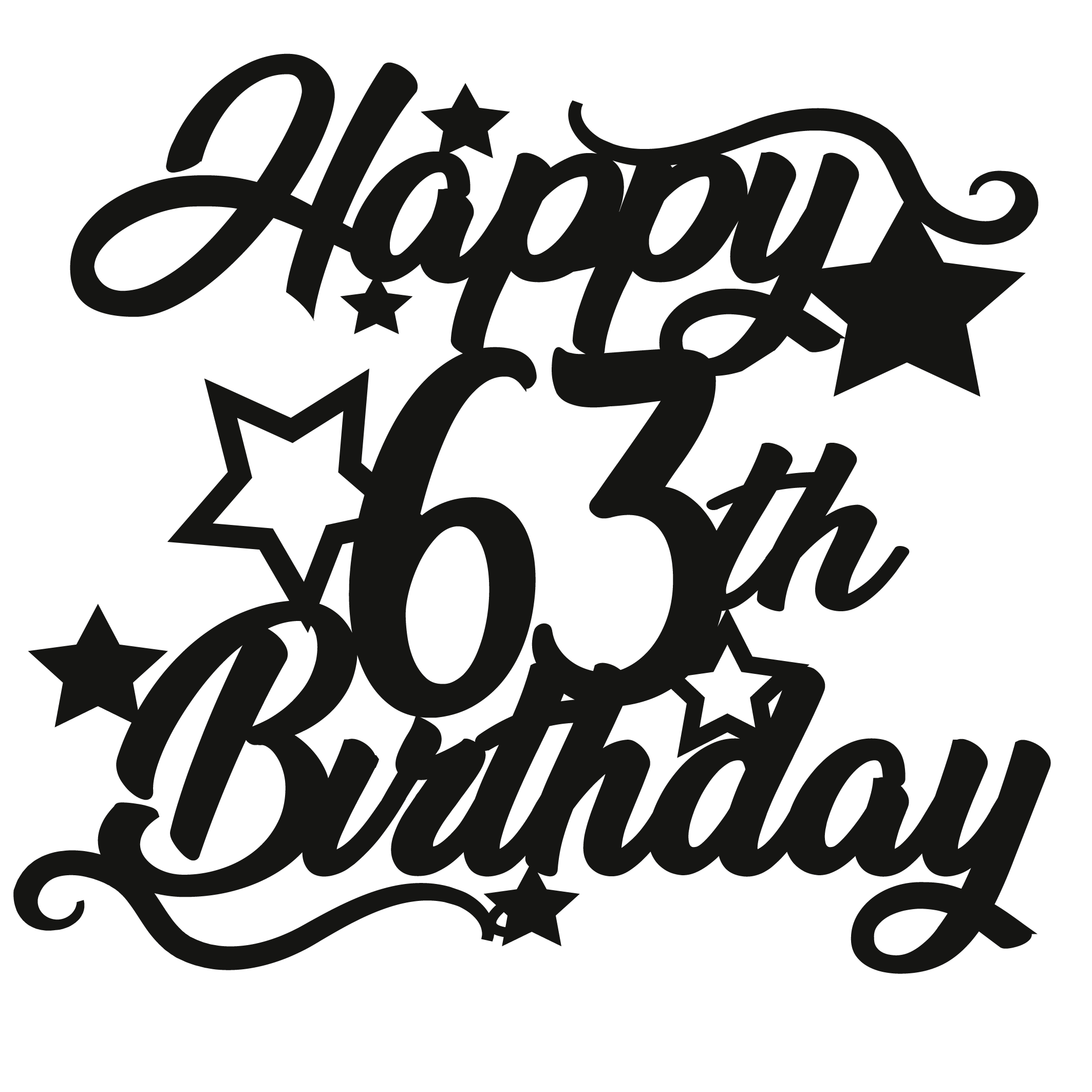 63rd Birthday - Numbered - Cake Topper - The Create Studio
