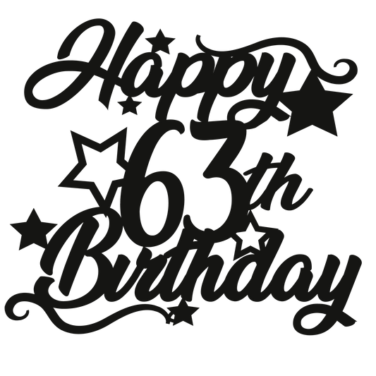 63rd Birthday - Numbered - Cake Topper - The Create Studio