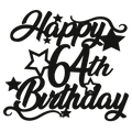 64th Birthday - Numbered - Cake Topper - The Create Studio