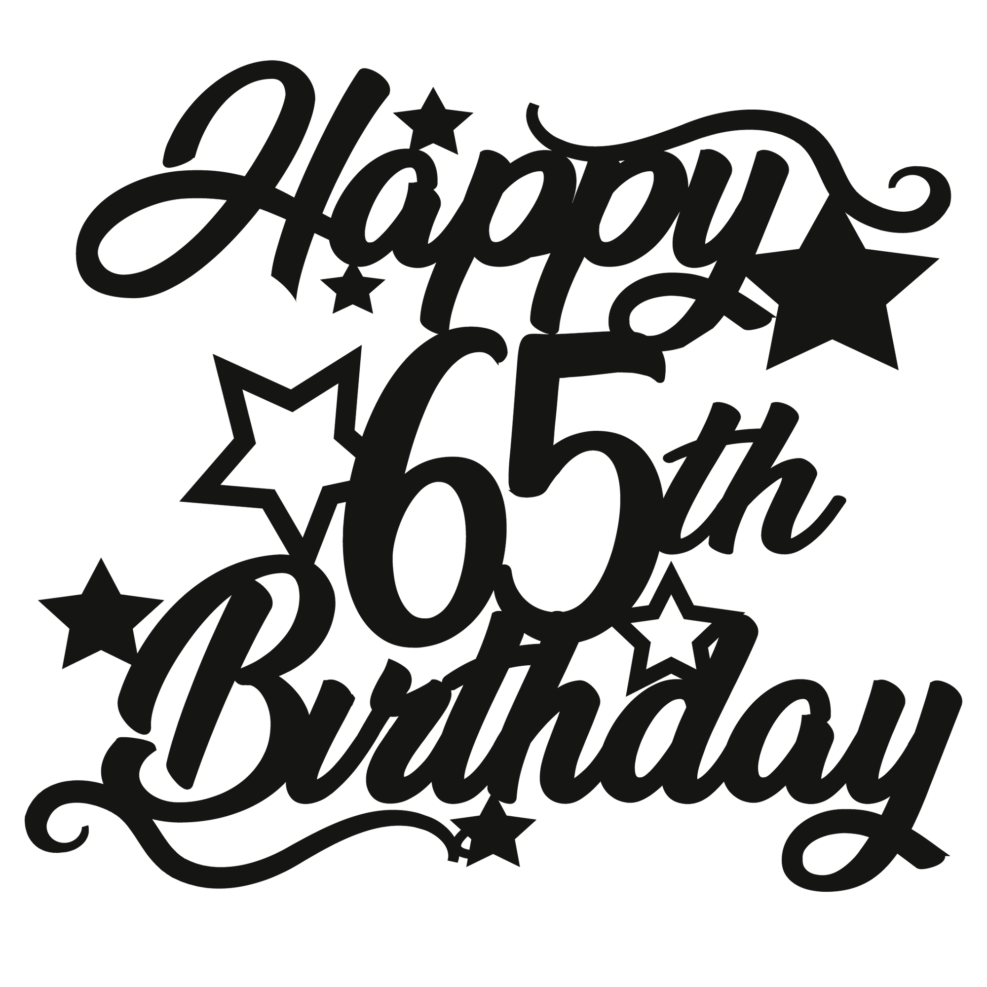 65th Birthday - Numbered - Cake Topper - The Create Studio