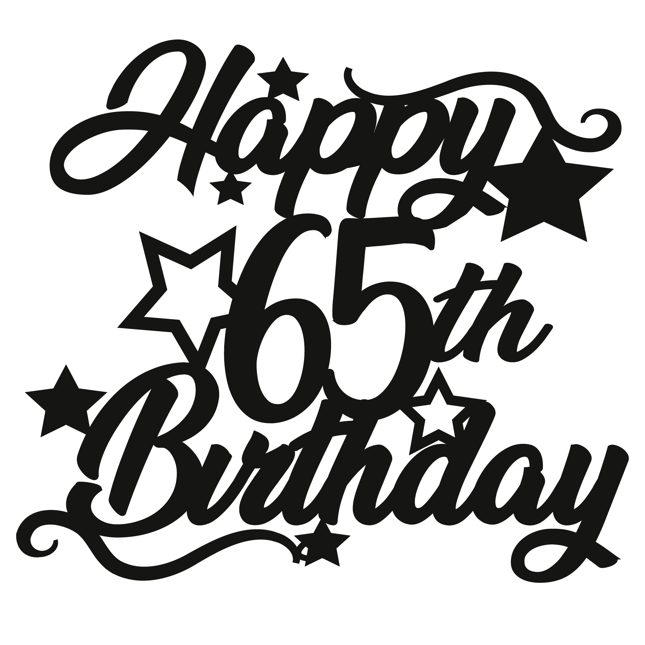 65th Birthday - Numbered - Cake Topper - The Create Studio