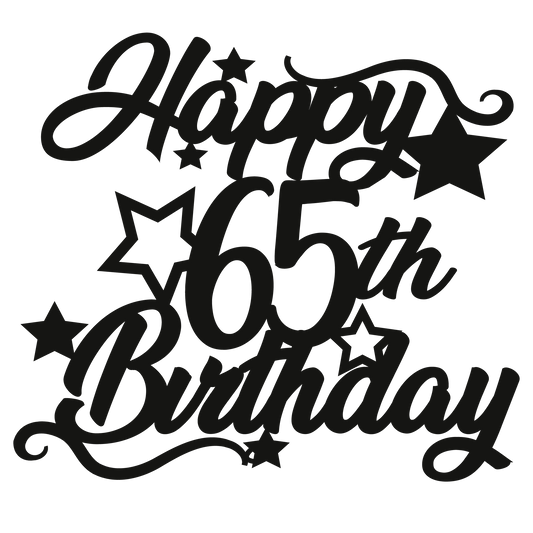 65th Birthday - Numbered - Cake Topper - The Create Studio