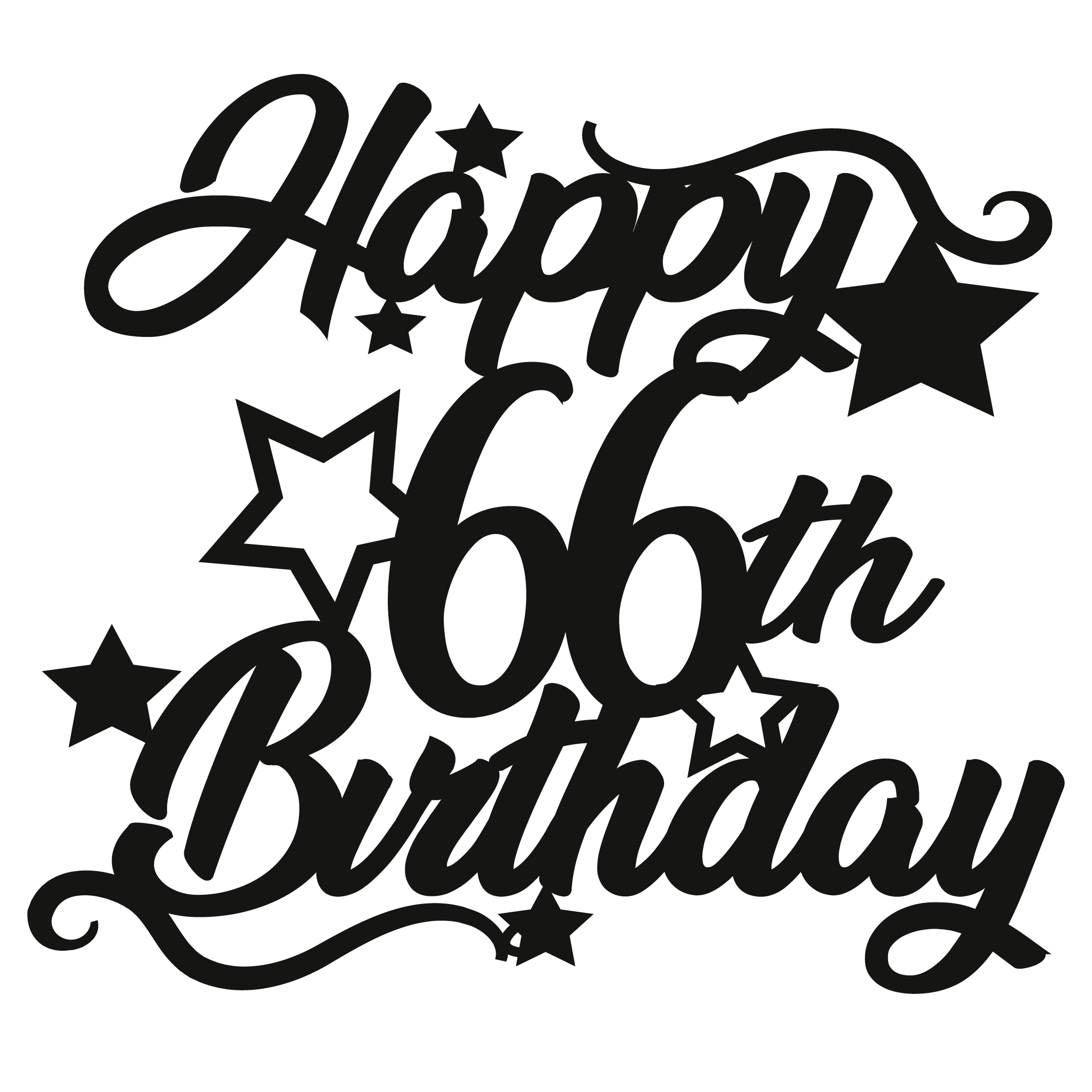 66th Birthday - Numbered - Cake Topper - The Create Studio