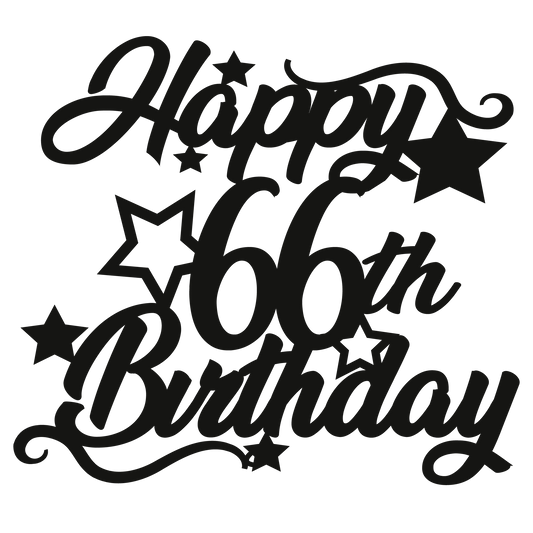 66th Birthday - Numbered - Cake Topper - The Create Studio
