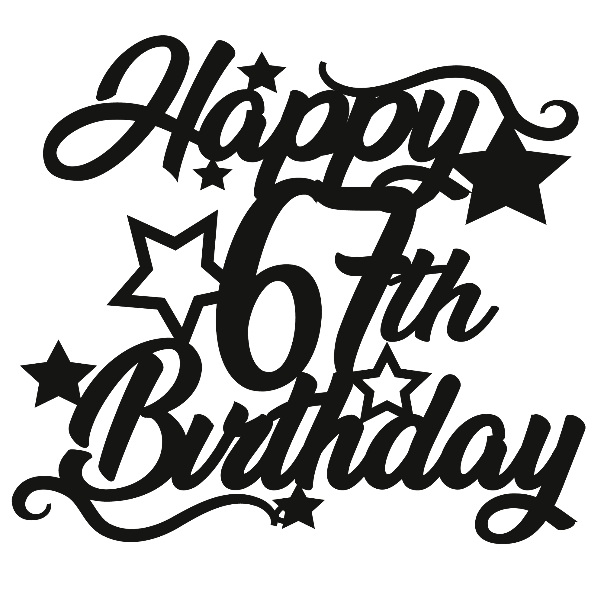 67th Birthday - Numbered - Cake Topper - The Create Studio