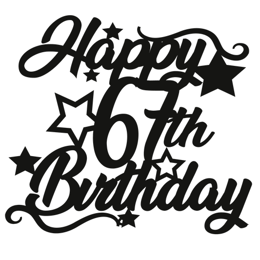 67th Birthday - Numbered - Cake Topper - The Create Studio