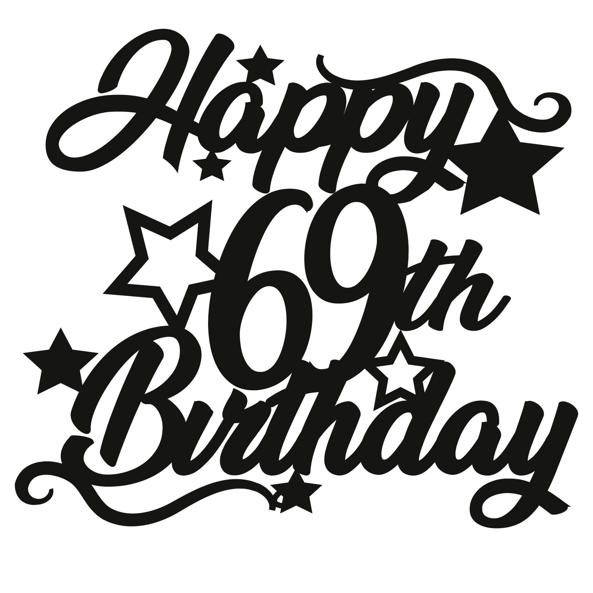 69th Birthday - Numbered - Cake Topper - The Create Studio