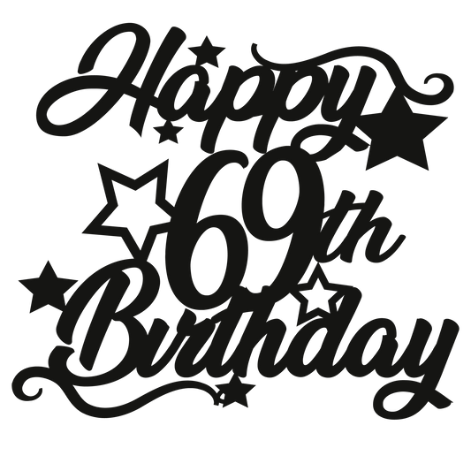 69th Birthday - Numbered - Cake Topper - The Create Studio