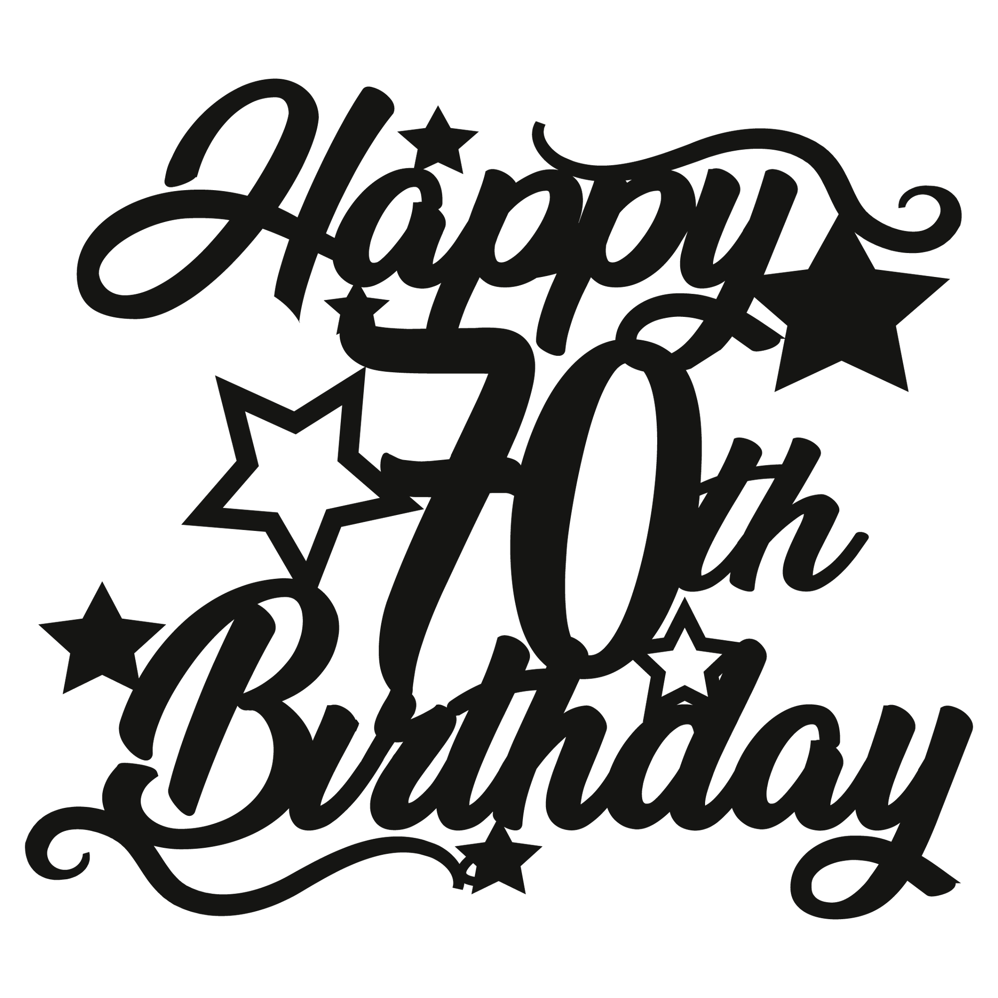 70th Birthday - Numbered - Cake Topper - The Create Studio