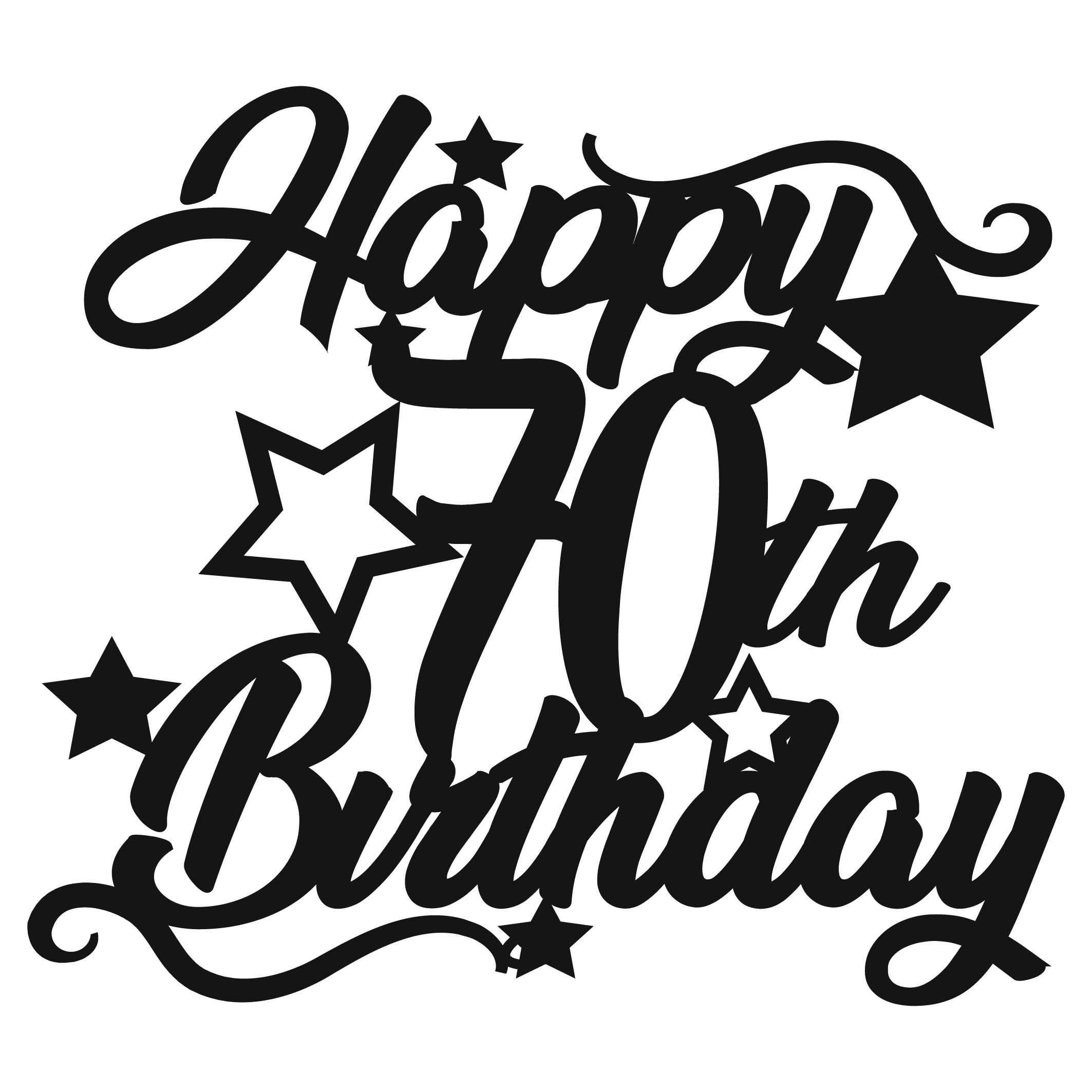 70th Birthday - Numbered - Cake Topper - The Create Studio