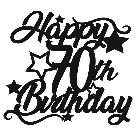 70th Birthday - Numbered - Cake Topper - The Create Studio