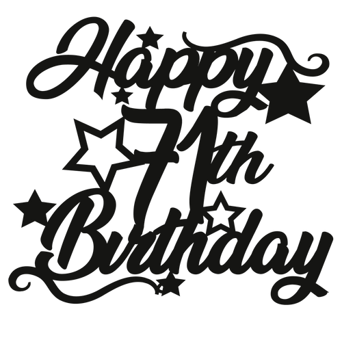 71st Birthday - Numbered - Cake Topper - The Create Studio