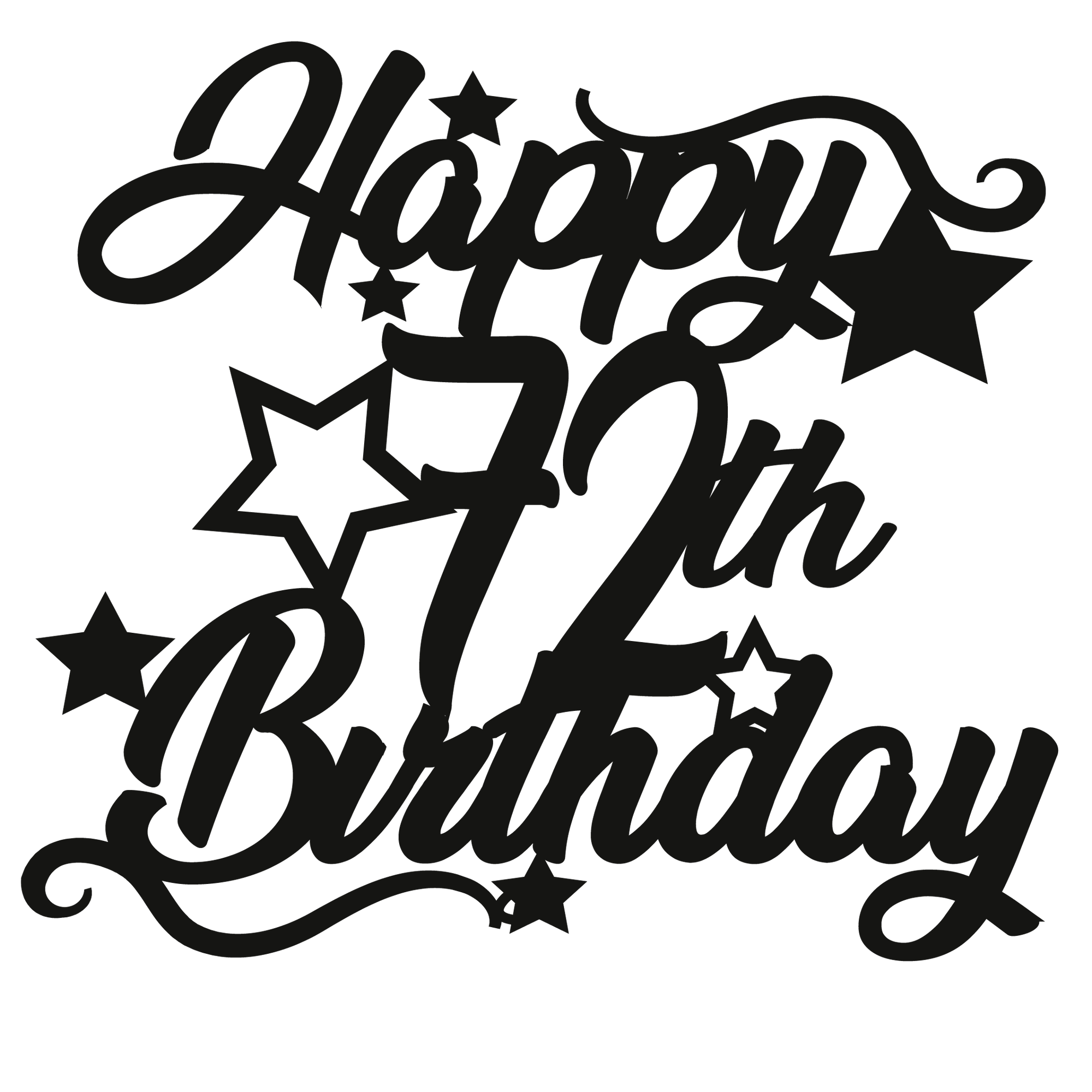 72nd Birthday - Numbered - Cake Topper - The Create Studio