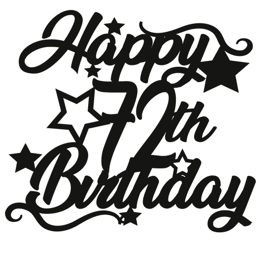 72nd Birthday - Numbered - Cake Topper - The Create Studio