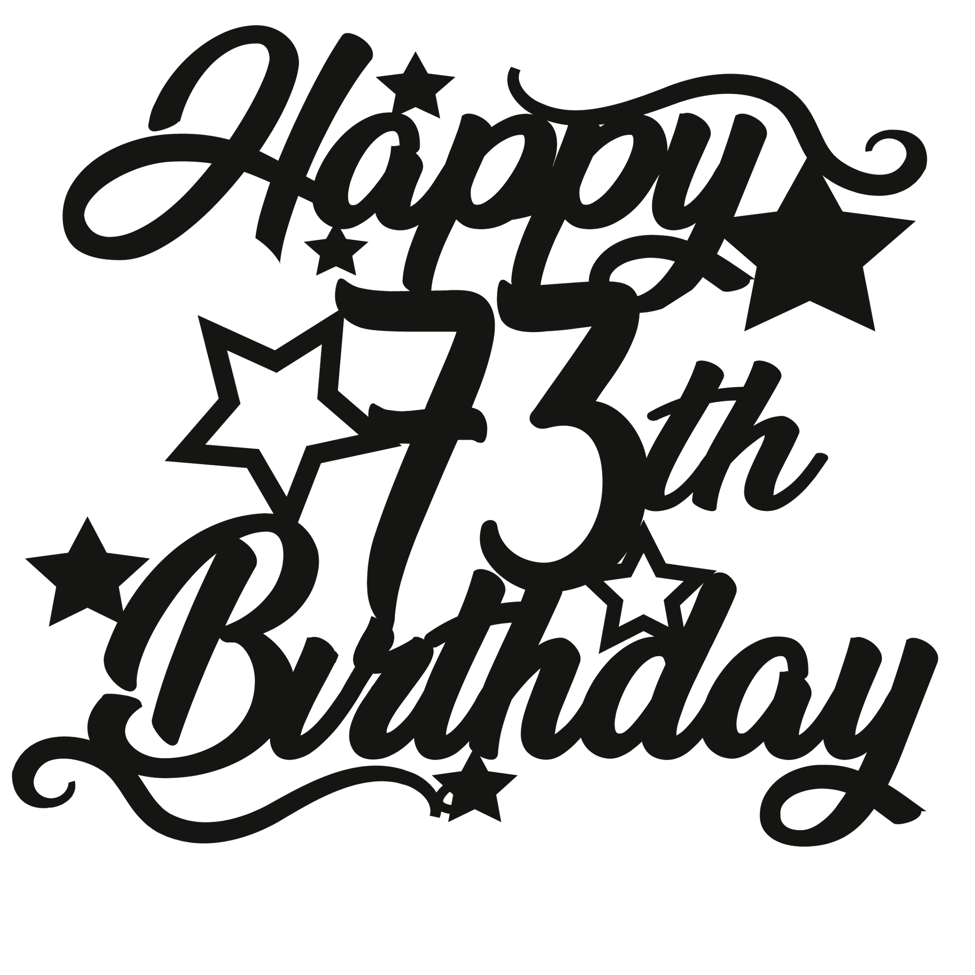 73rd Birthday - Numbered - Cake Topper - The Create Studio