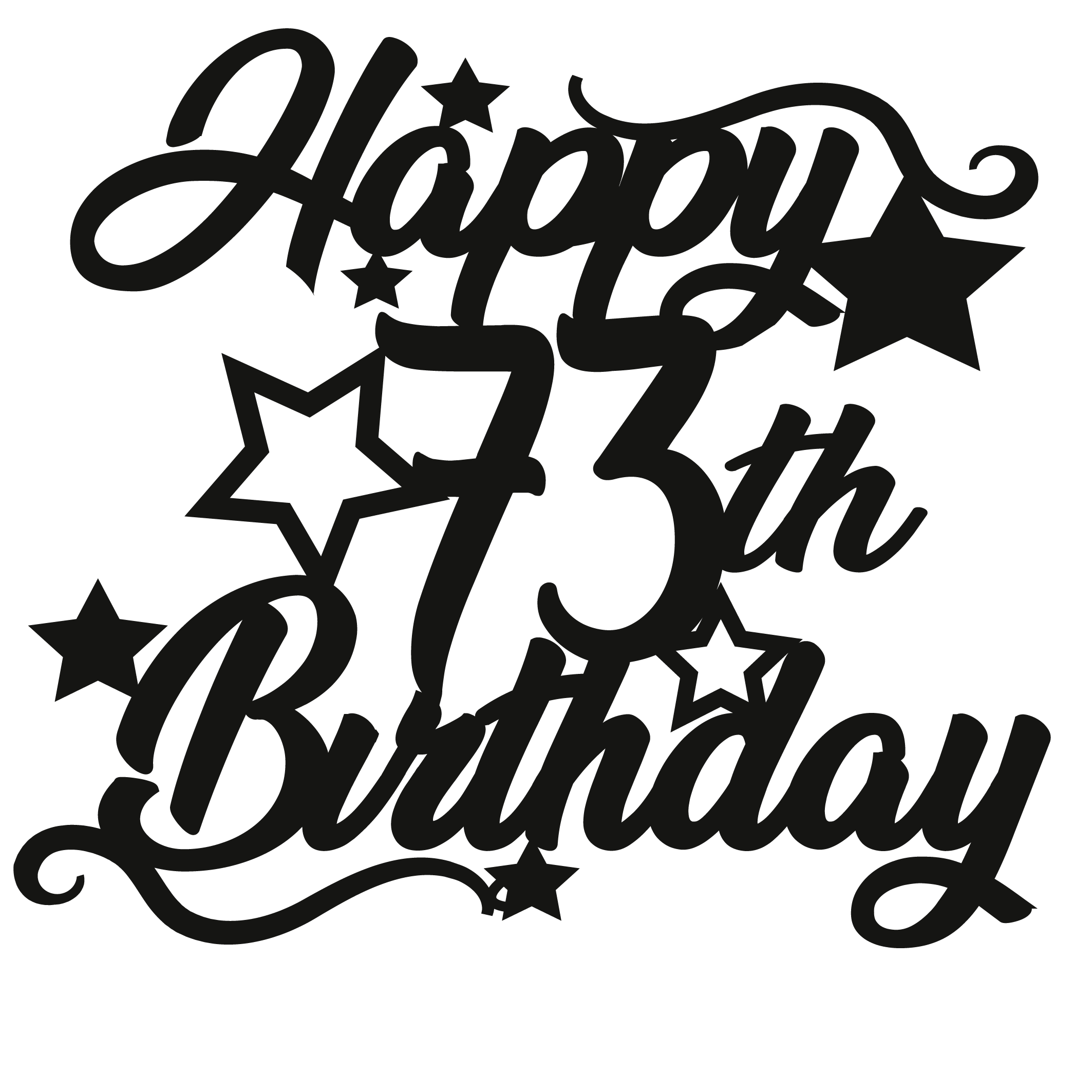 73rd Birthday - Numbered - Cake Topper - The Create Studio