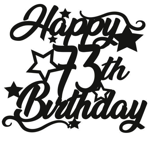 73rd Birthday - Numbered - Cake Topper - The Create Studio