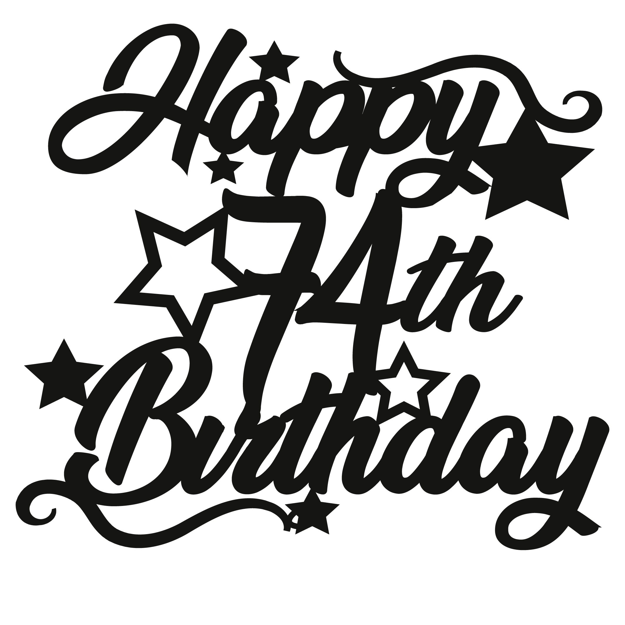 74th Birthday - Numbered - Cake Topper - The Create Studio