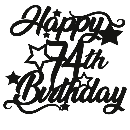 74th Birthday - Numbered - Cake Topper - The Create Studio