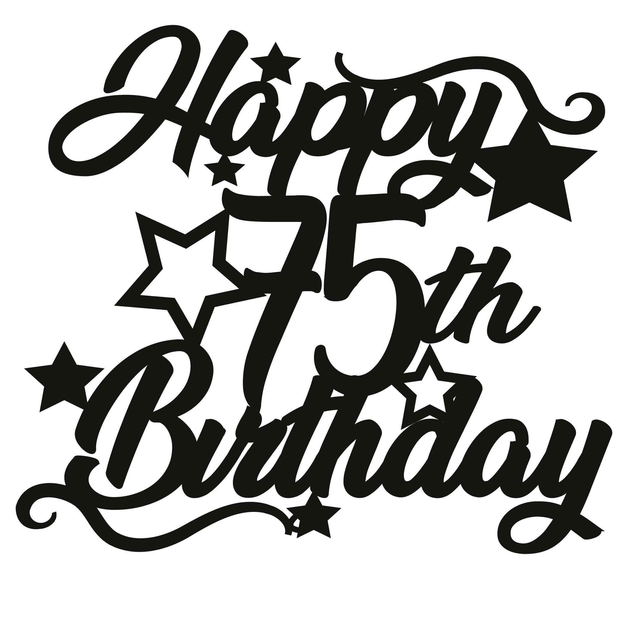 75th Birthday - Numbered - Cake Topper - The Create Studio