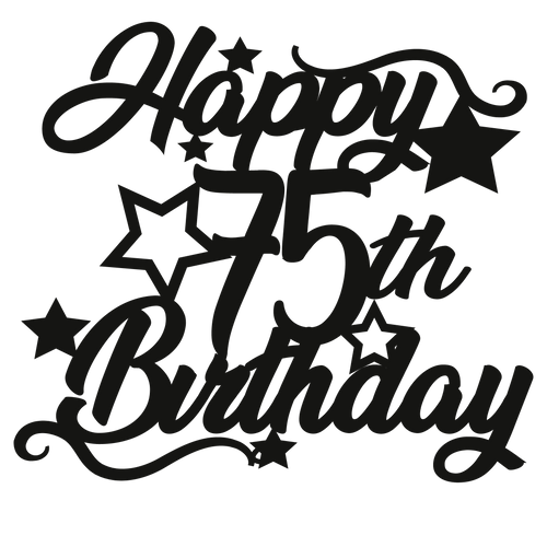 75th Birthday - Numbered - Cake Topper - The Create Studio