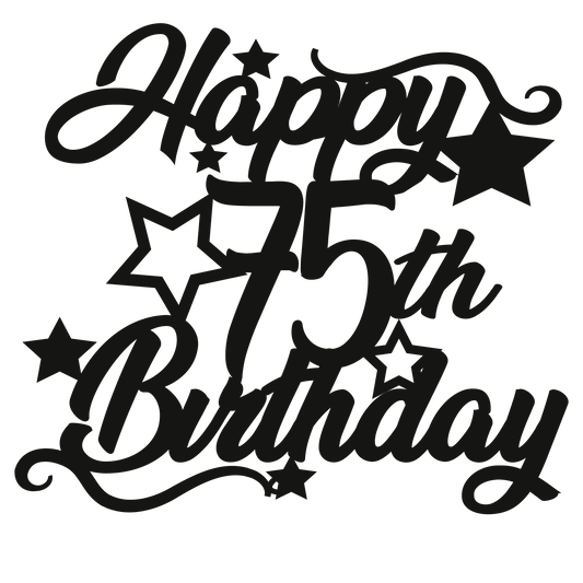 75th Birthday - Numbered - Cake Topper - The Create Studio