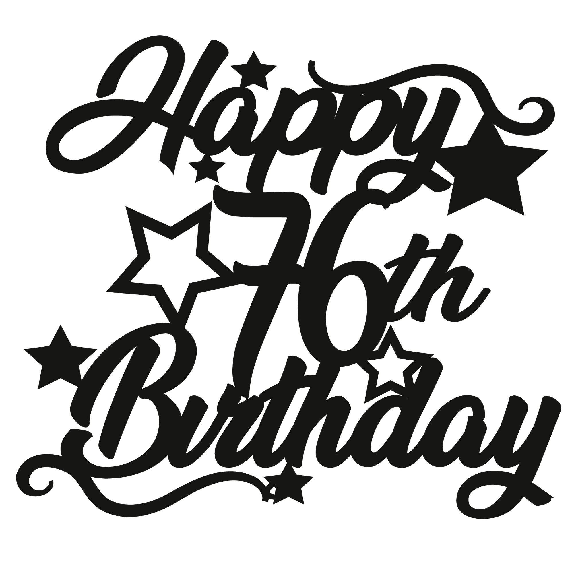 76th Birthday - Numbered - Cake Topper - The Create Studio